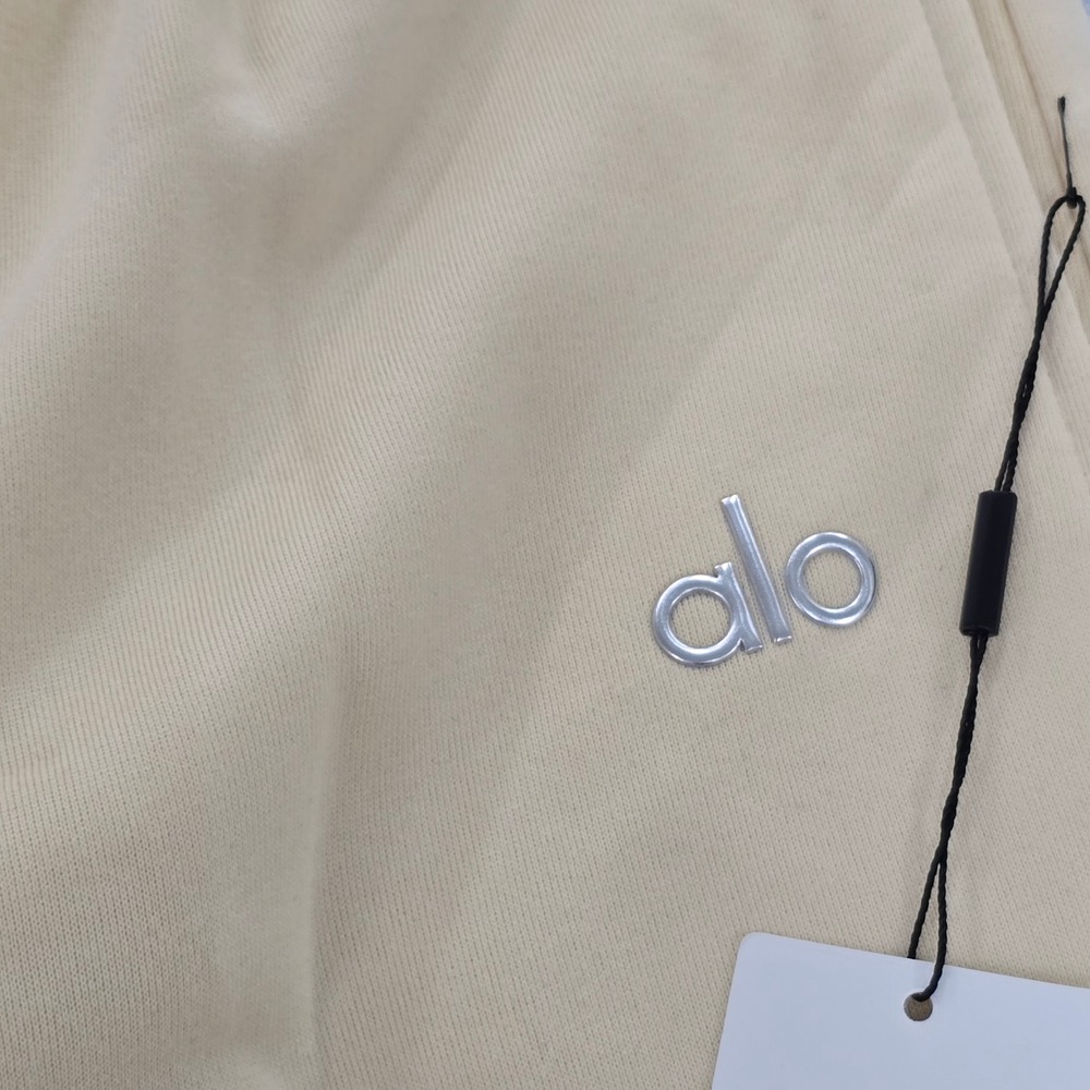 Alo Yoga Accolade Straight Leg Sweatpants Beige Tan High Rise Modal Fleece M NEW - Picture 3 of 9